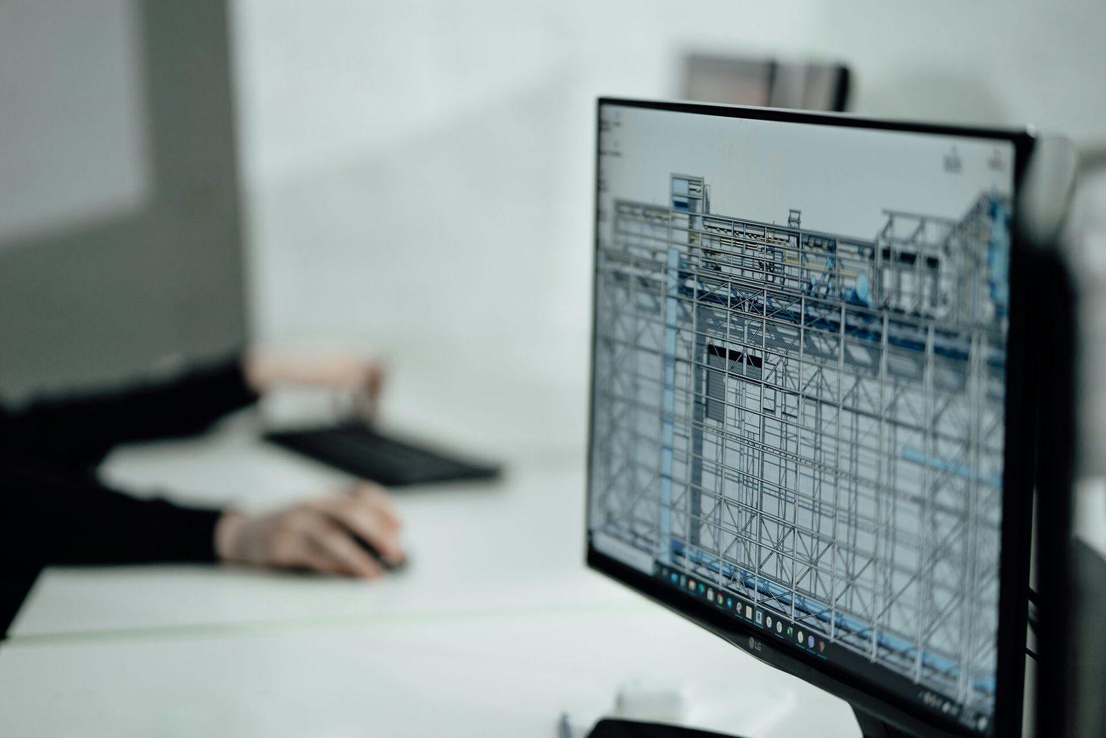 CAD model on a designer's workstation